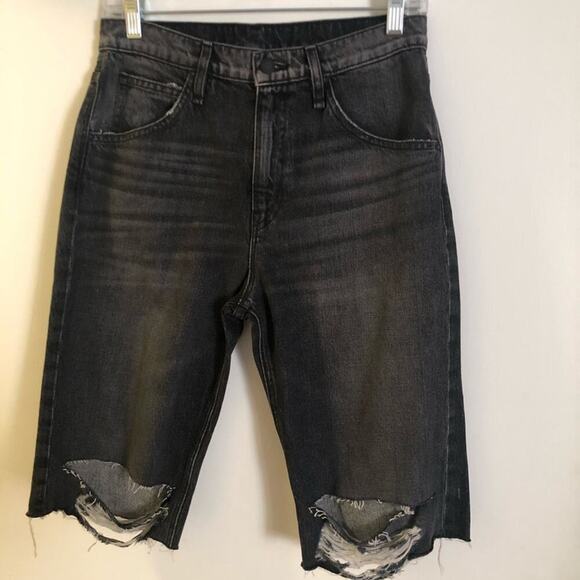 Hudson Sloane Long Cut-Off Distressed Shorts NWT - Picture 7 of 9